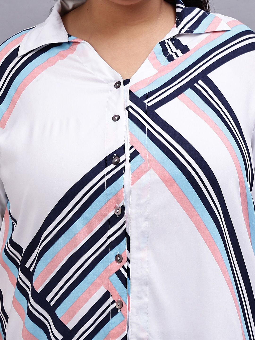 Pink Stripe Longline Shirt — view 3