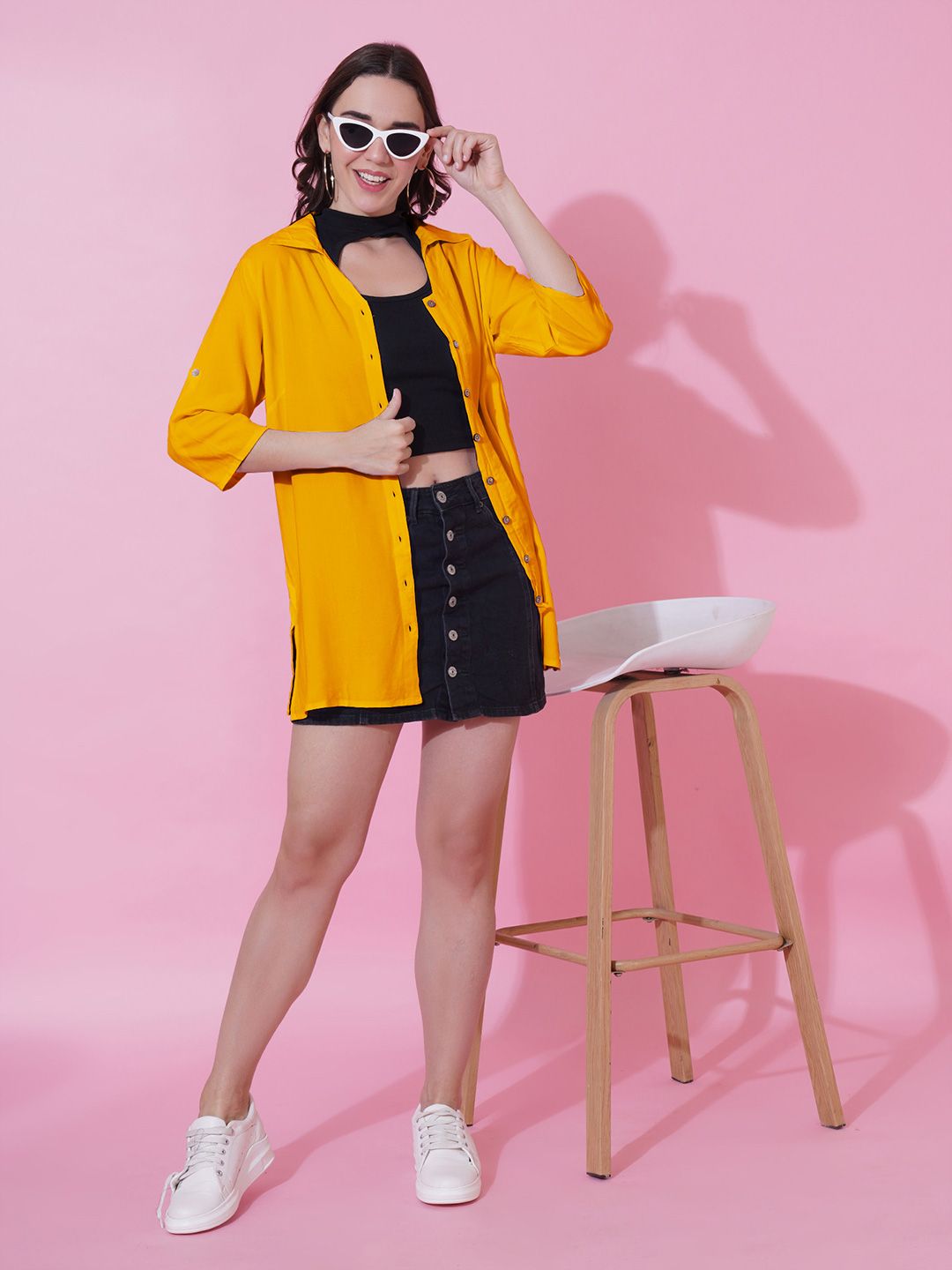 Mustard Oversize Shirt — view 6