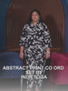 Black and White Abstract Print Plus Size Co-Ord Set — rampwalk