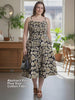 Black Mushroom Print Strap Plus Size Dress — rampwalk