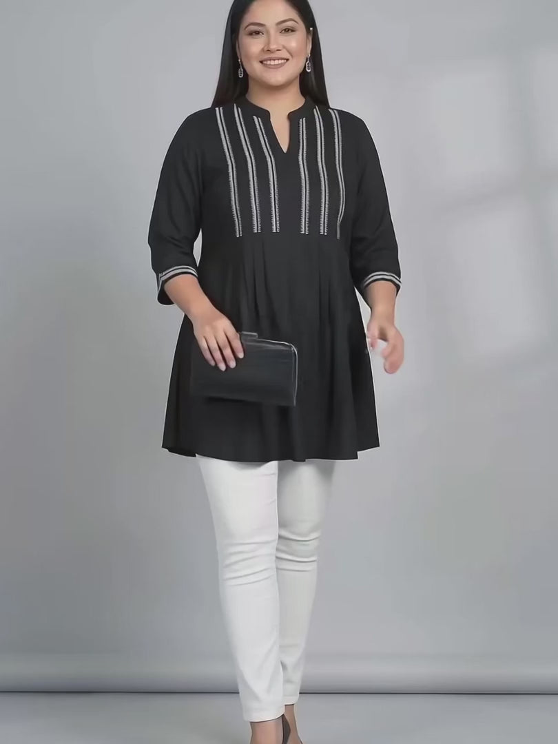 Black Embroidered Tunic — rampwalk