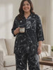 Black Scribble Print Plus Size Co-Ord Set — rampwalk