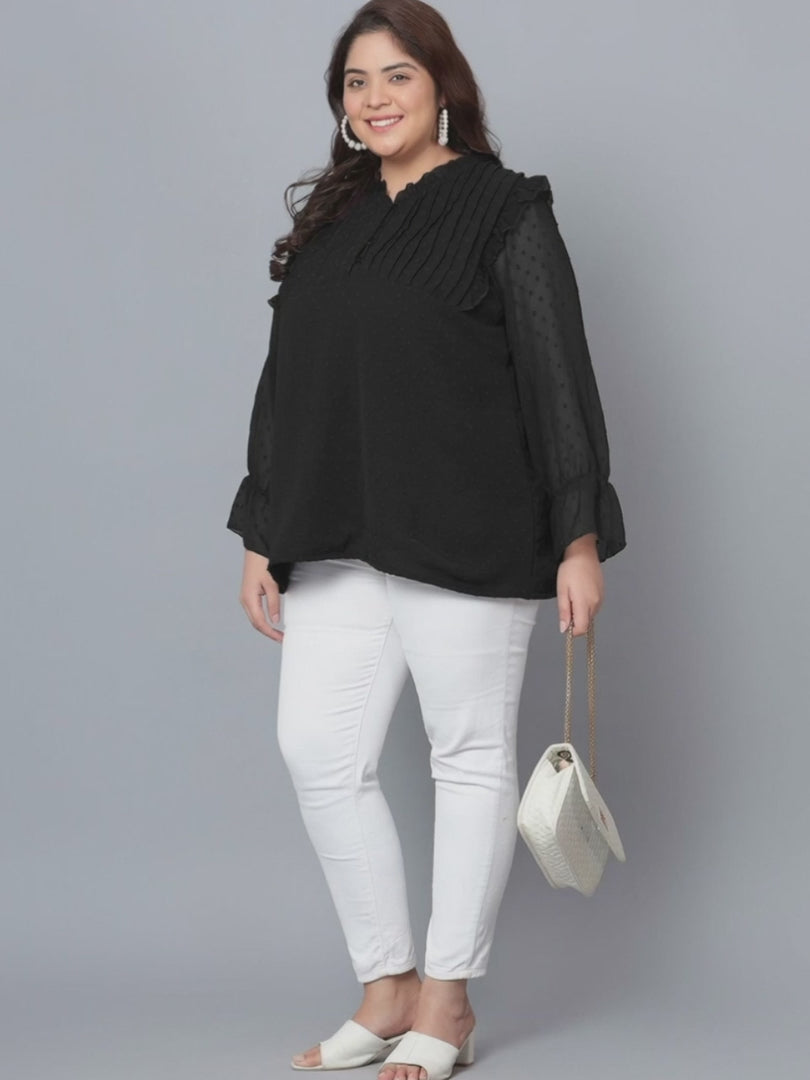 Black Georgette Plus Size Tunic — rampwalk