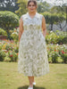 Green Stencil Print Midi Dress — rampwalk