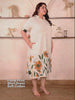 OffWhite Green Floral Cotton Midi Dress — rampwalk
