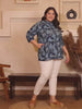 Blue Floral Cotton Print Tunic — rampwalk