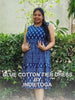 Blue Geometric Print Cotton Plus Size Dress — rampwalk