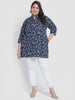 Blue Grassprint Plus Size Tunic — rampwalk