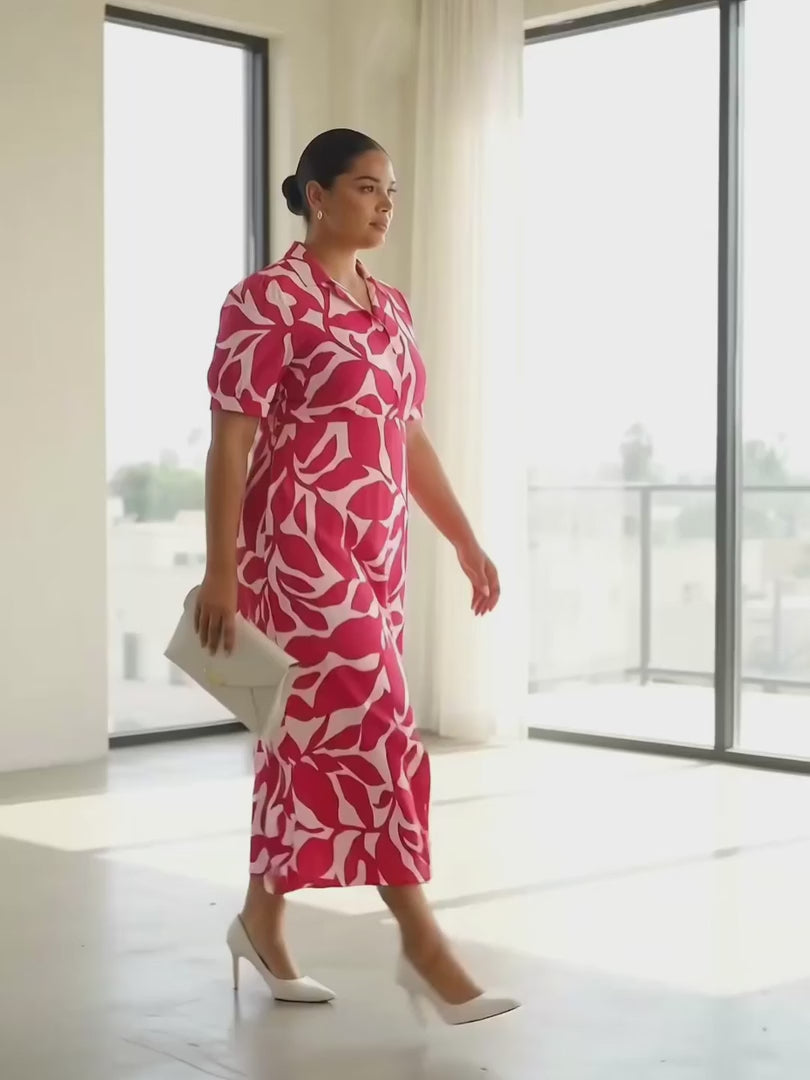 Pink and White Floral Maxi Dress — rampwalk