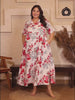 White and Red Floral Print Dress — rampwalk