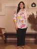 White Centrepleat Rayon Print Tunic — rampwalk