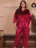 Maroon Velvet Plus Size Co Ord Set — rampwalk