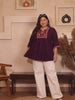 Burgundy Embroidered Plus Size Tunic — rampwalk