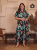 Black and Green Floral Plus Size Dress — rampwalk