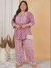 Pink Stripe Print Plus Size Co Ord Set — rampwalk