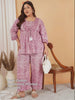 Pink Geometric Print Plus Size Co Ord Set — rampwalk
