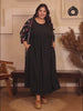 Black Floral Layered Maxi Dress — rampwalk