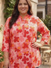 Red and Orange Floral Print Plus Size Tunic — rampwalk