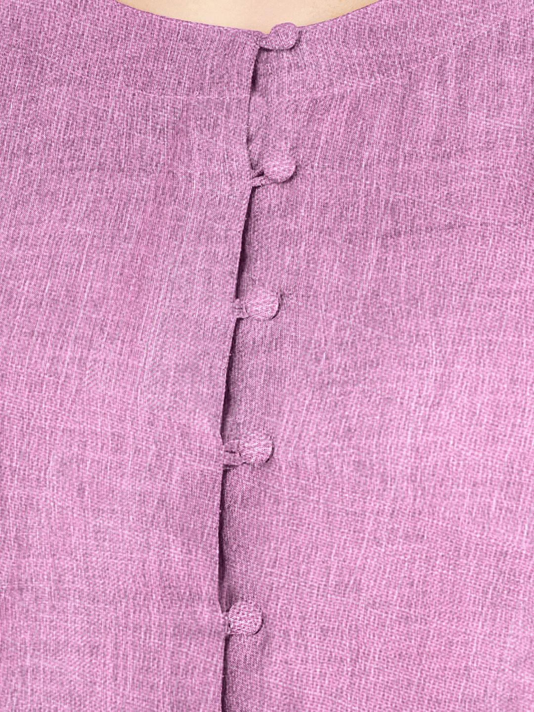 Purple Cotton Linen Plus Size Tunic — view 2