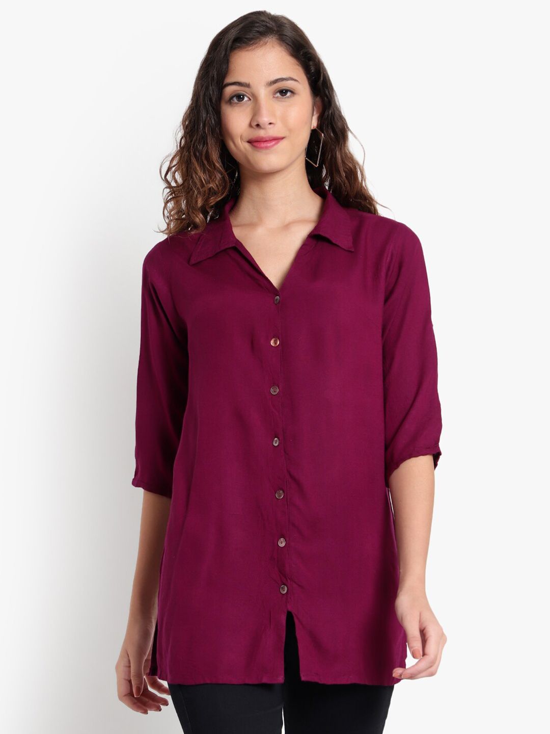 Purple Longline Shirt — view 1