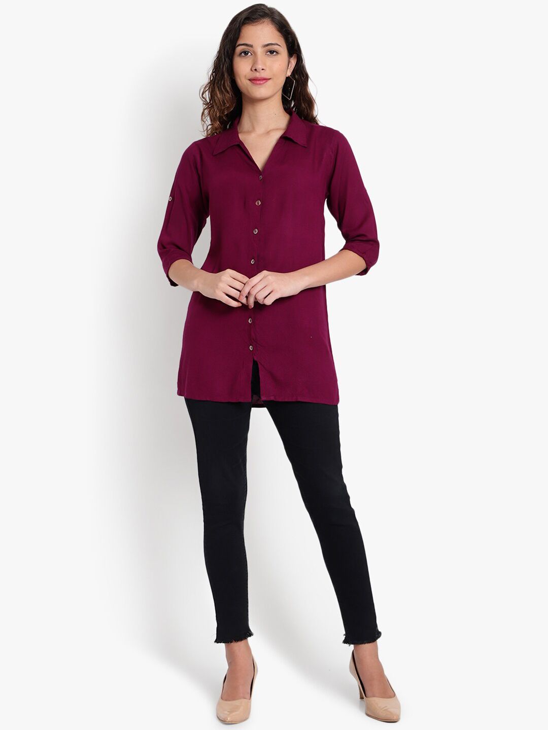 Purple Longline Shirt — view 6