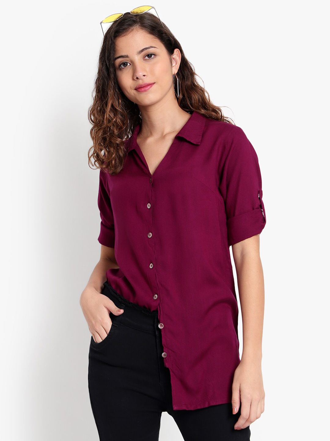 Purple Longline Shirt — view 7