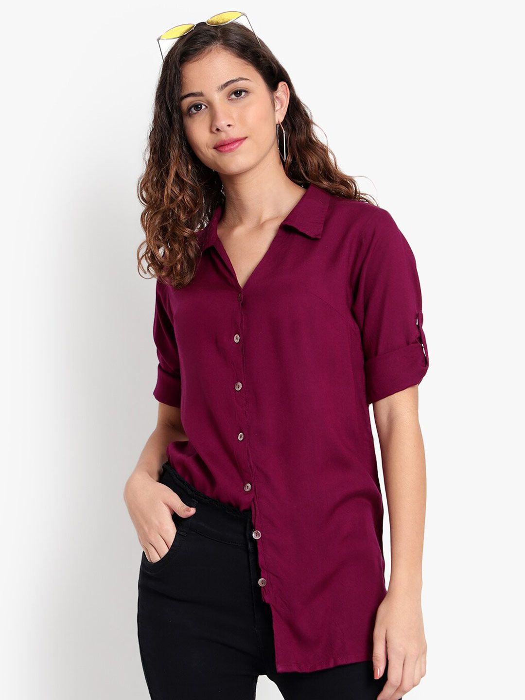 Purple Longline Shirt — view 9