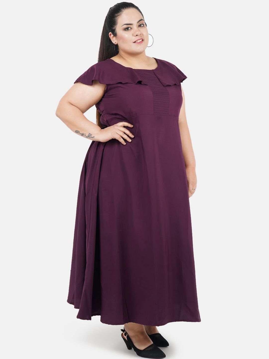 Purple Solid Maxi Dress — view 3