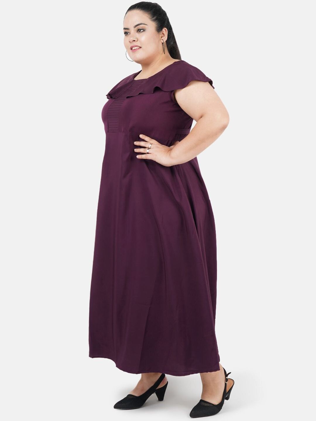 Purple Solid Maxi Dress — view 4