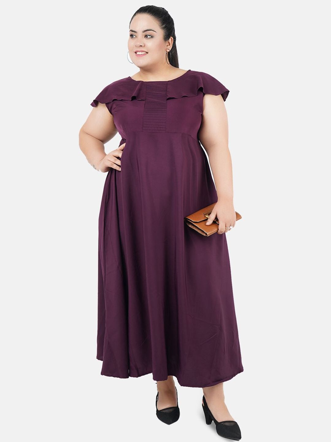 Purple Solid Maxi Dress — view 6