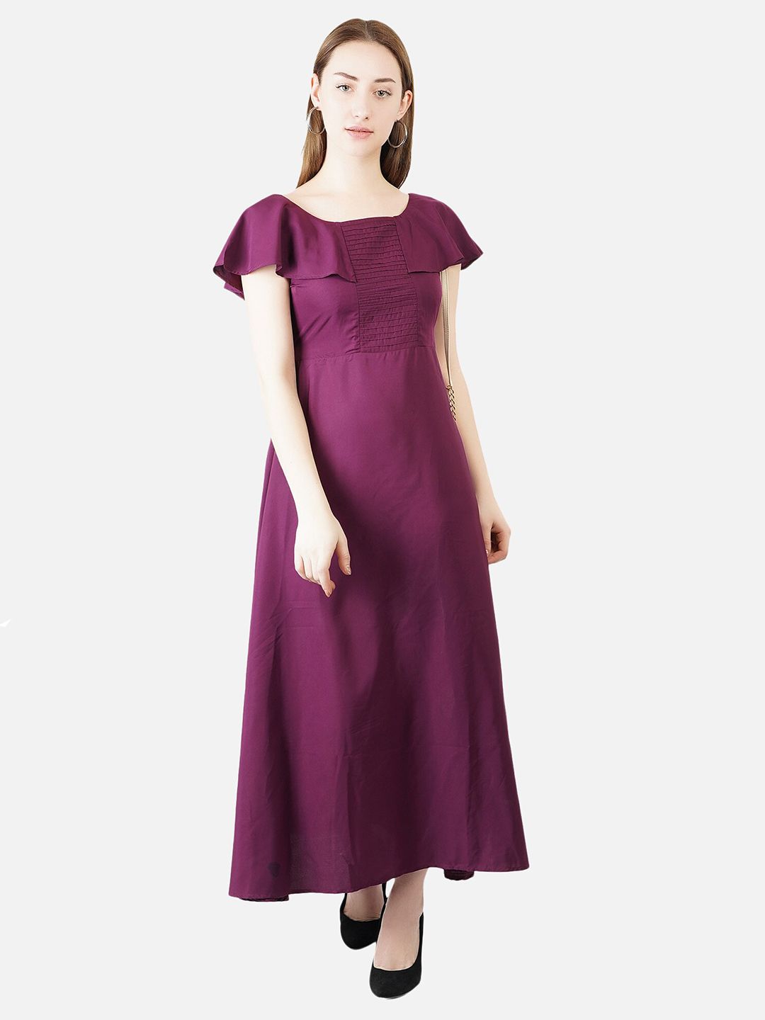 Purple Solid Maxi Dress — view 7