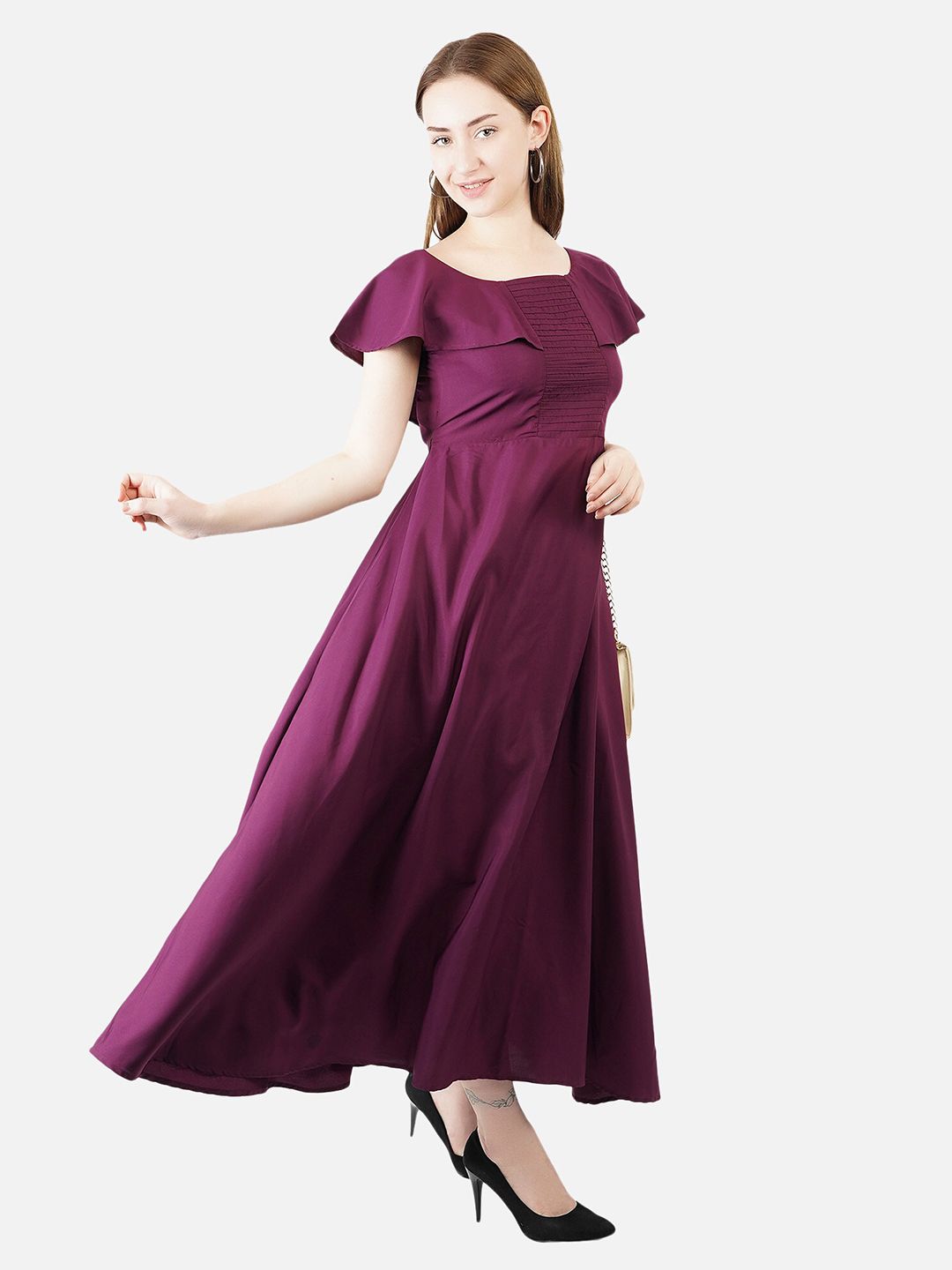 Purple Solid Maxi Dress — view 9