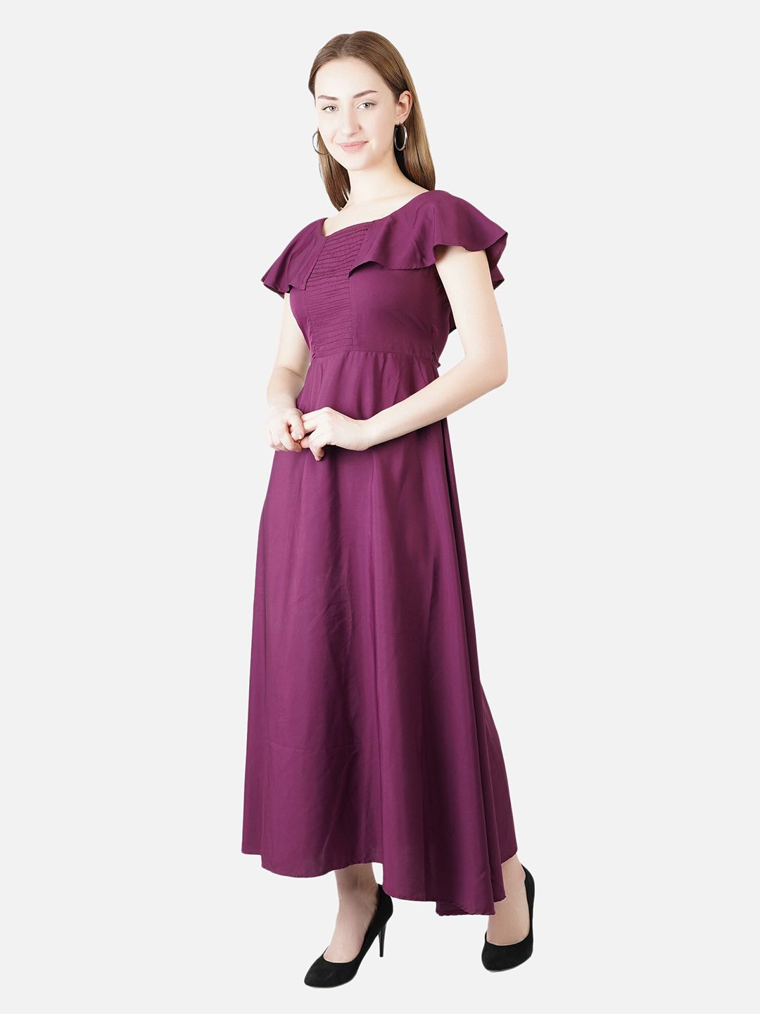 Purple Solid Maxi Dress — view 10