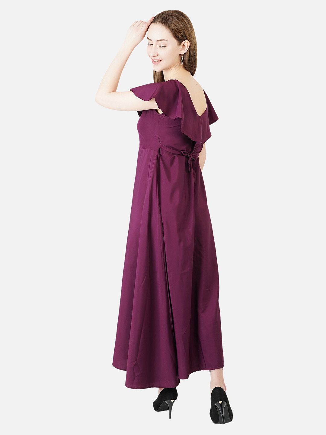 Purple Solid Maxi Dress — view 11