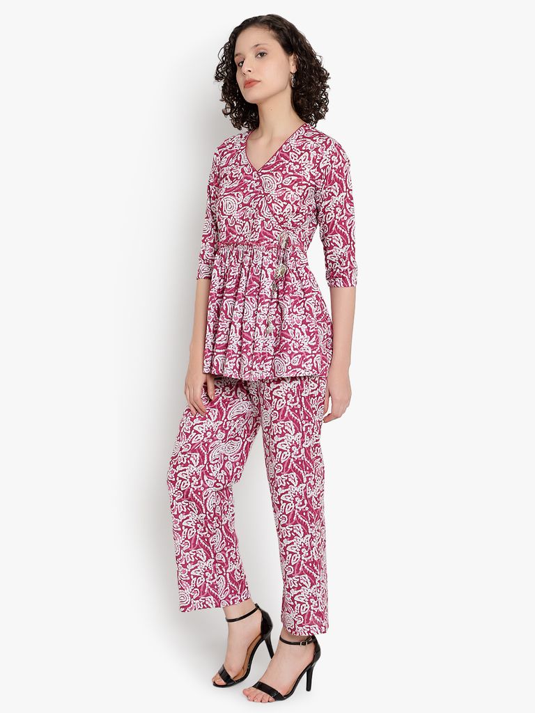 Pink Hand Block Print Co-Ord Set