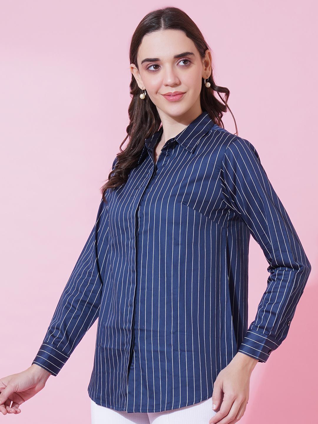 Blue Stripe Formal Shirt — view 11