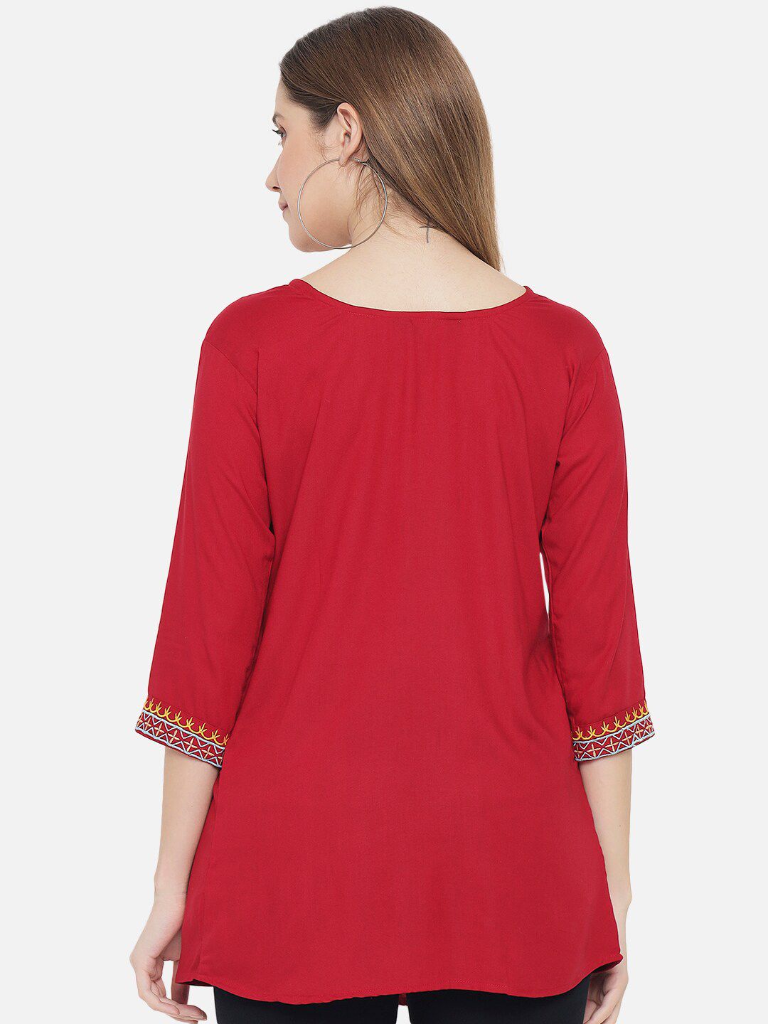 Red Embroidered Tunic — view 12