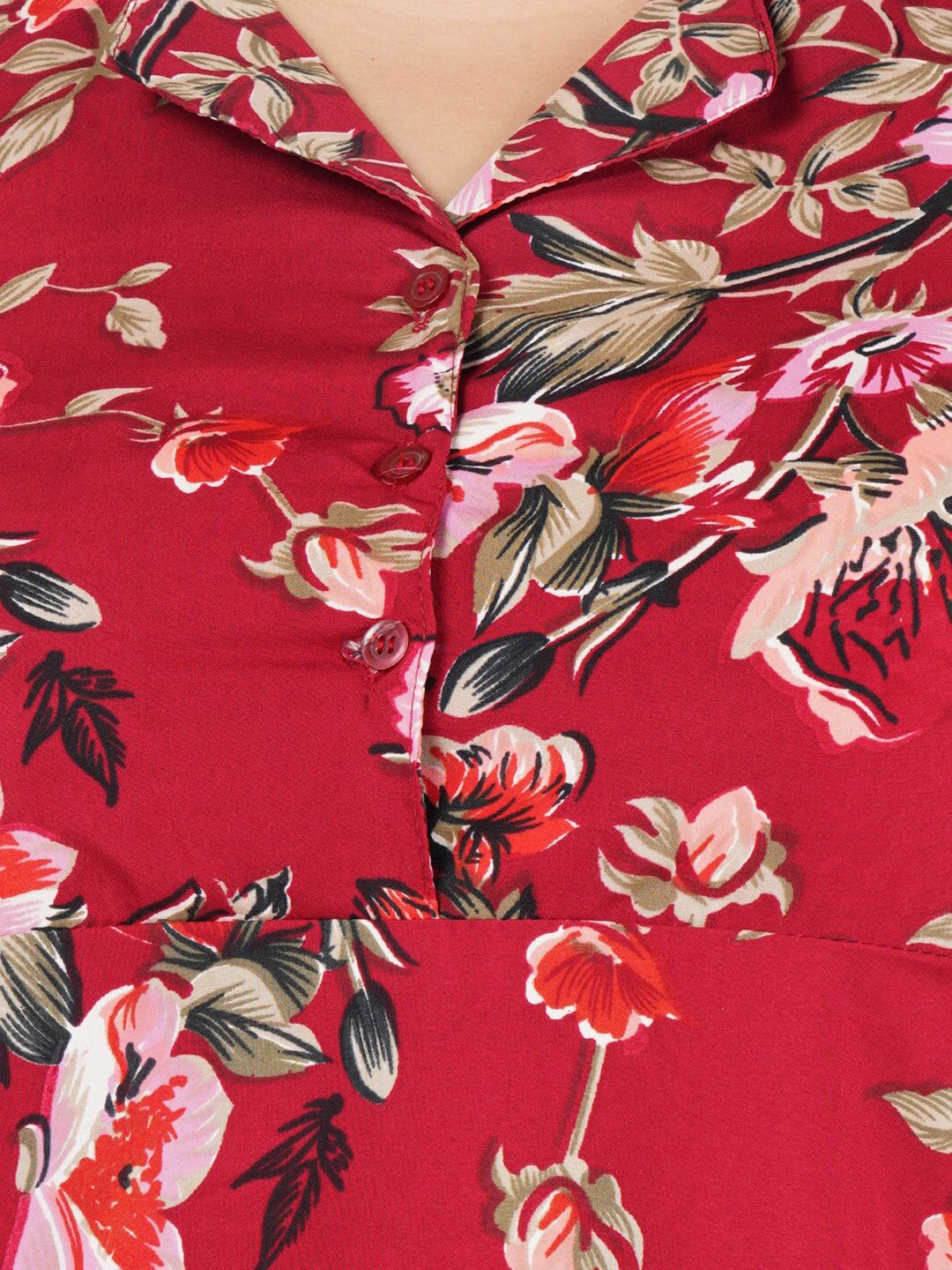 Red Floral Maxi Dress — view 2