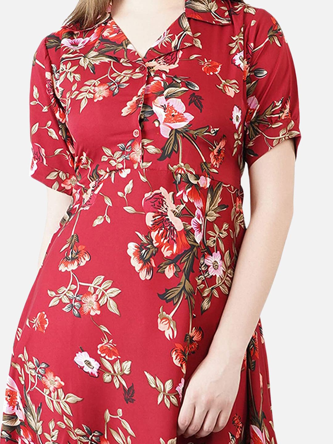 Red Floral Maxi Dress — view 8