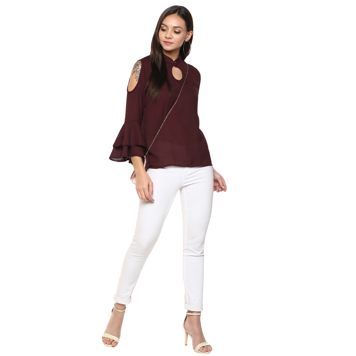 Maroon Georgette Top