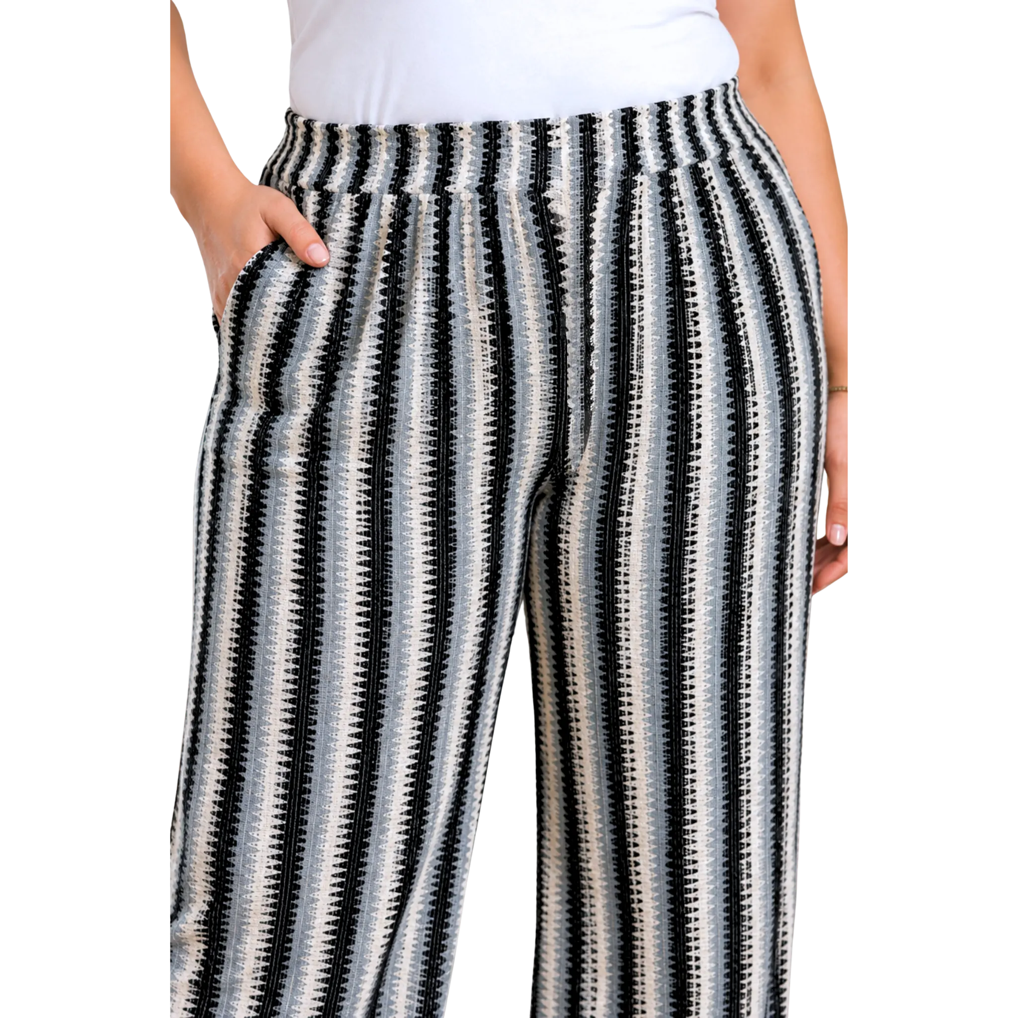 Blue and Black Crochet Trousers
