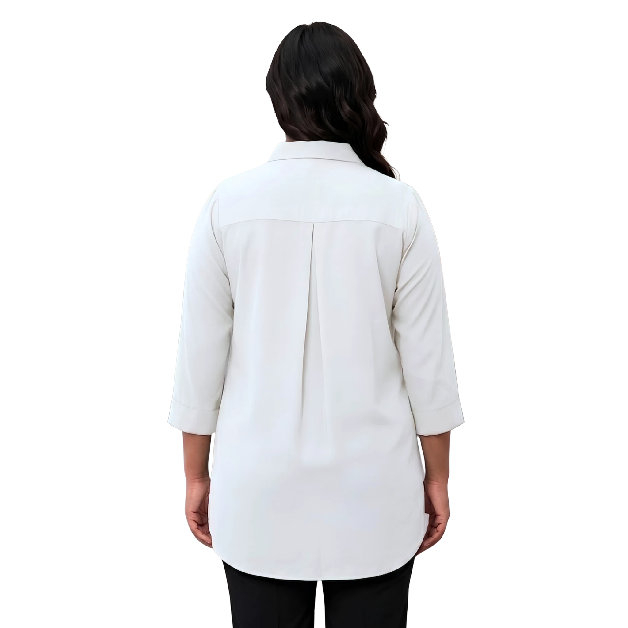 OffWhite Rayon Concealed Plus Size Tunic