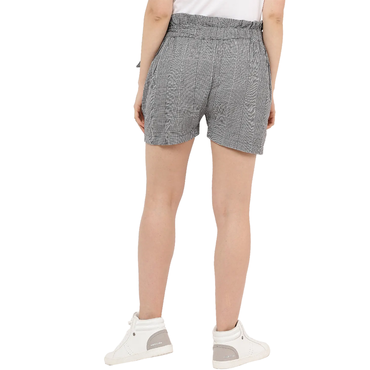 Black and White Checkered Plus Size Fit Shorts
