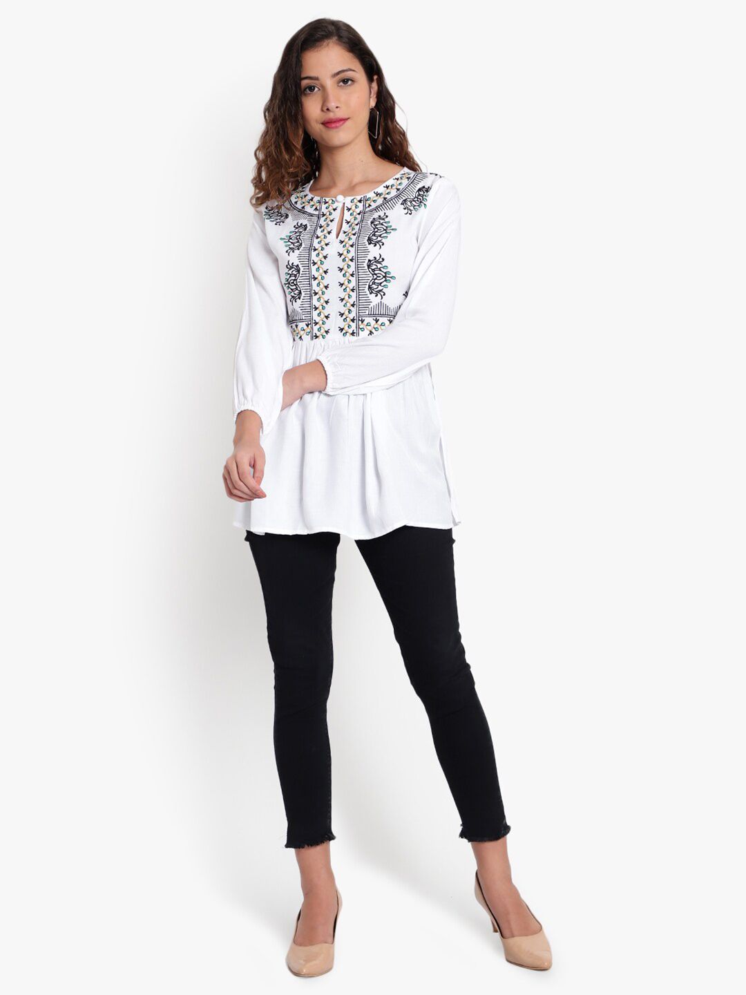 White Embroidered Tunic — view 6
