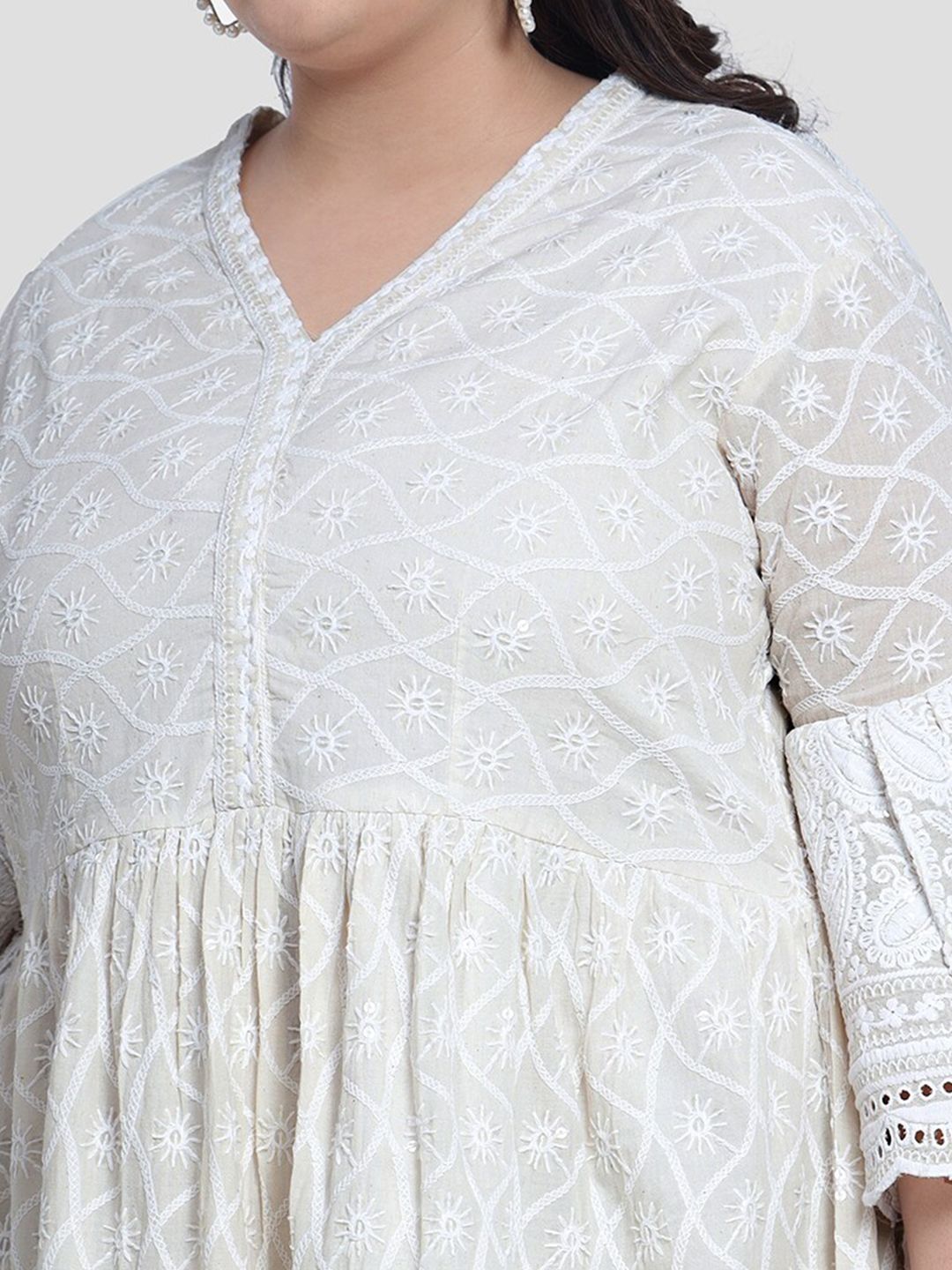 White Lace Plus Size Dress — view 2