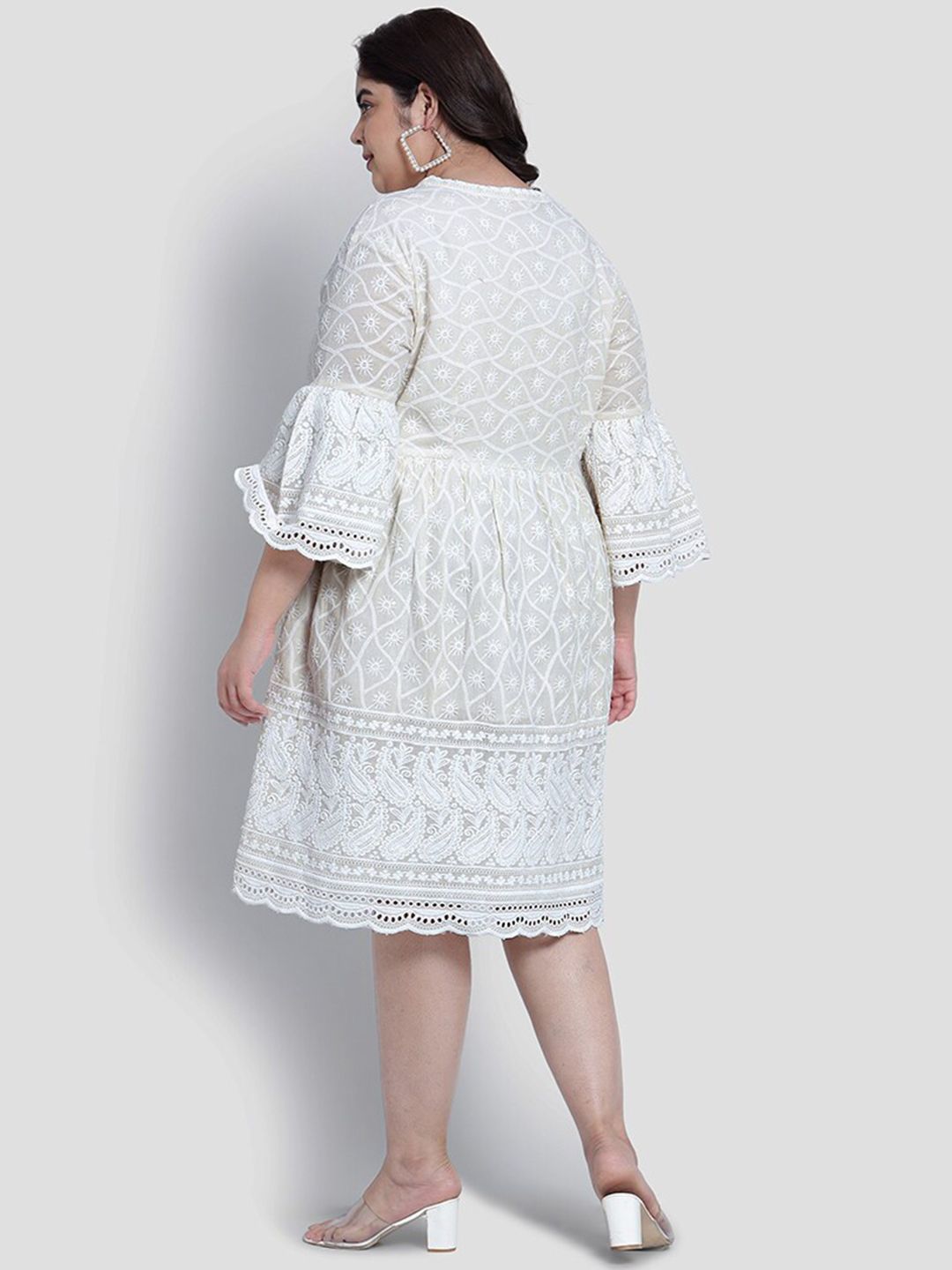 White Lace Plus Size Dress — view 5