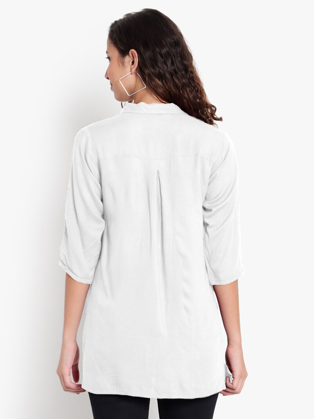 White Longline Plus Size Shirt — view 5