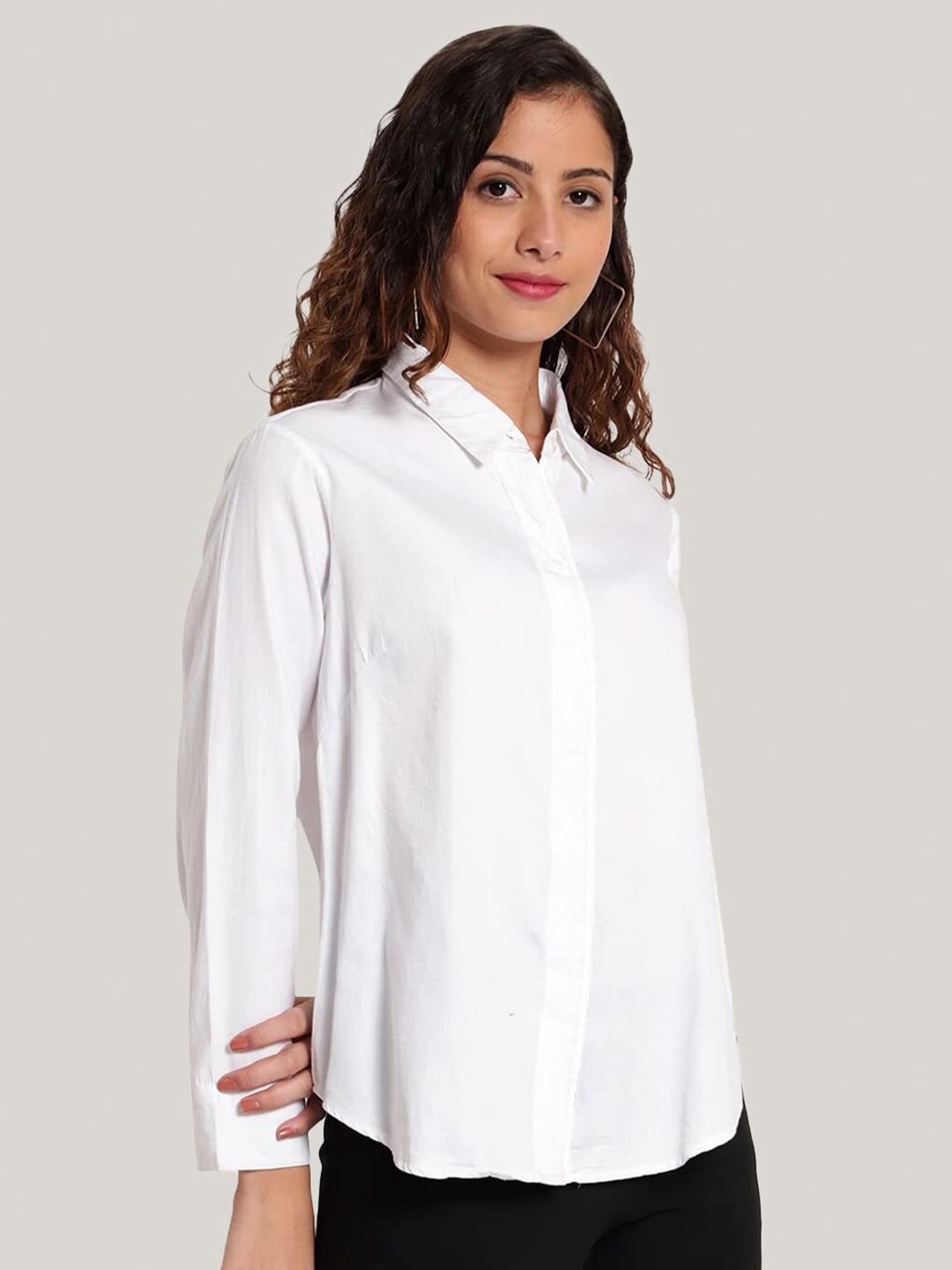 White Slim Fit Formal Shirt — view 3