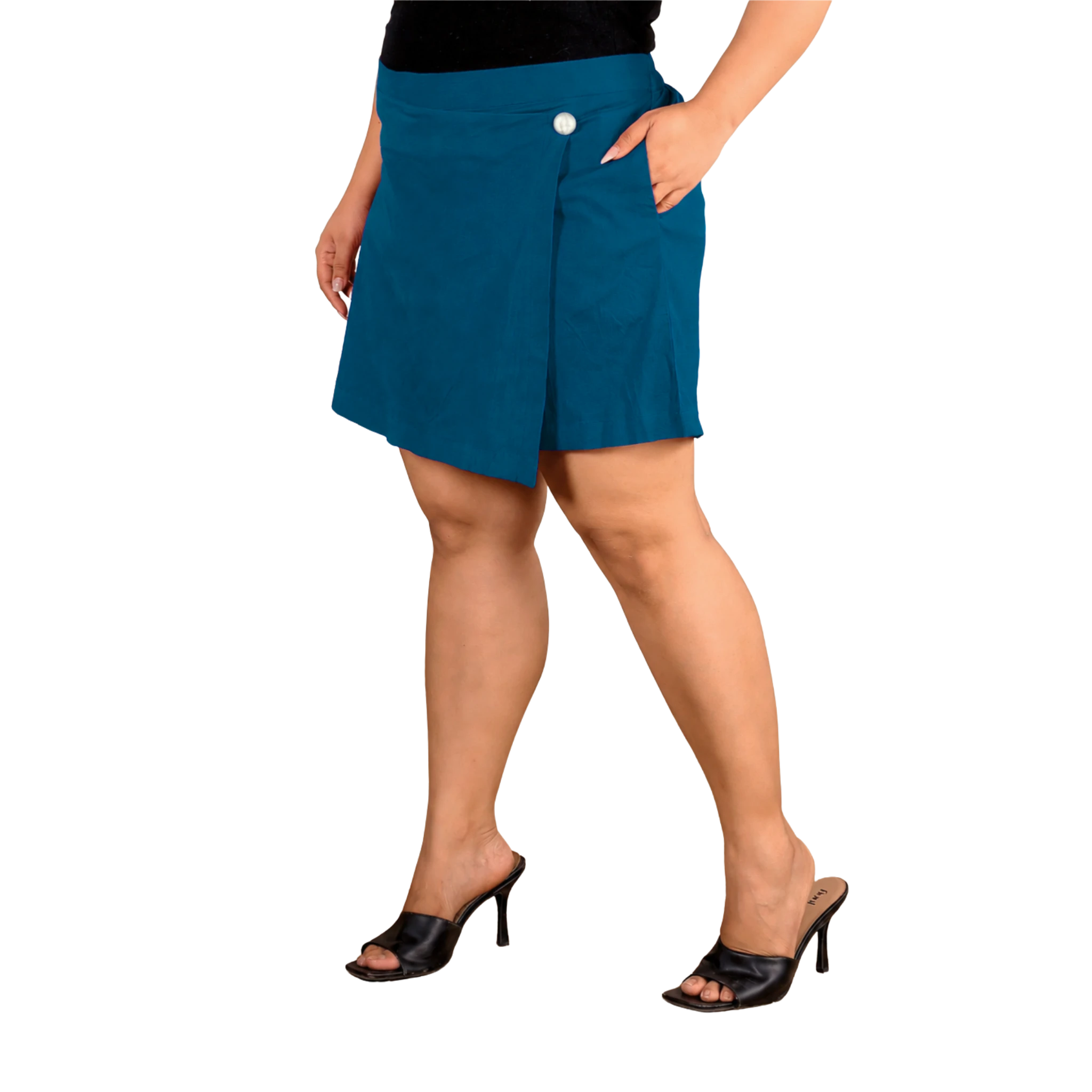 Blue Cotton Skorts