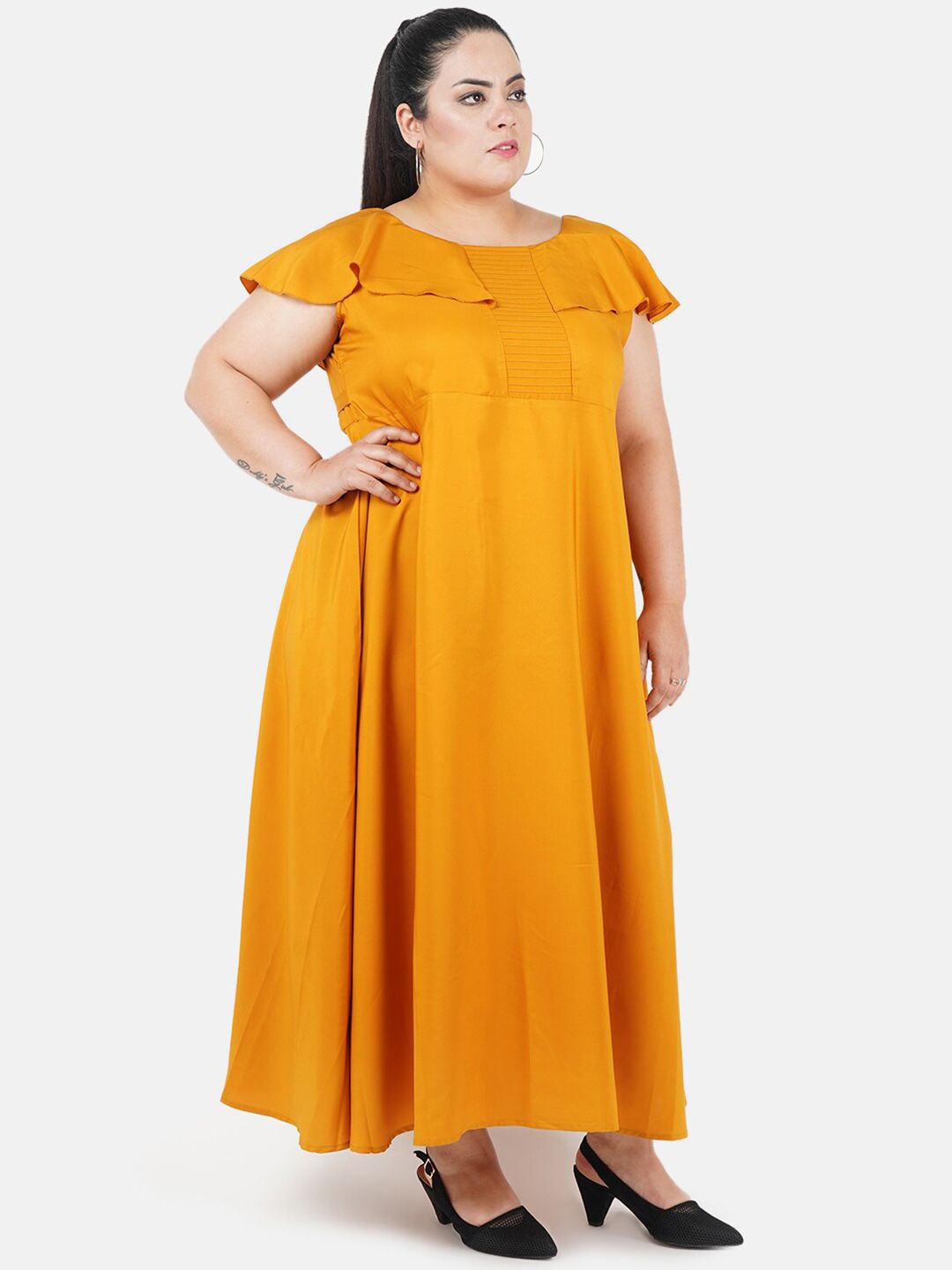 Yellow Solid Maxi Dress — view 3